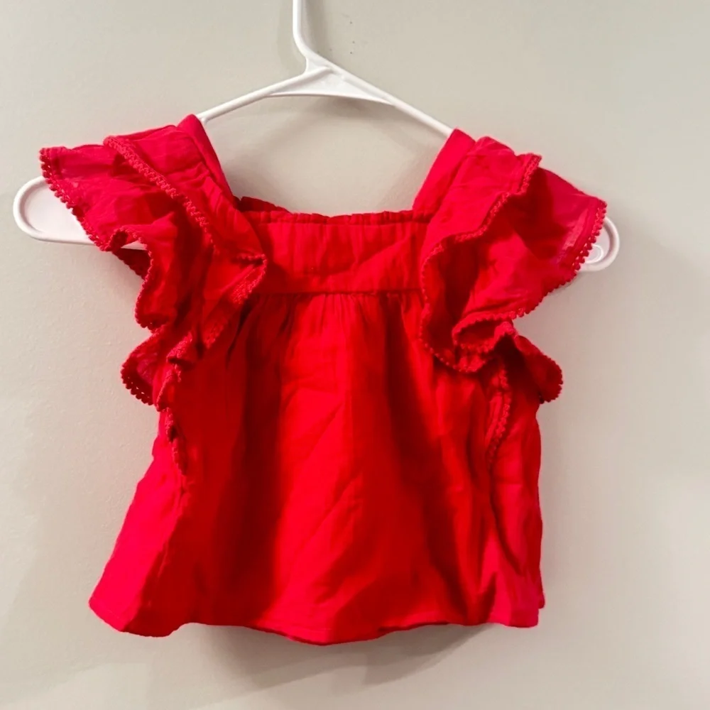 Polo Ralph Lauren Toddler and Little Girls Ruffled Cotton Gauze Top shirt size 5